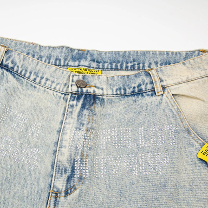 Streetwer Rhinestone Ripped Jeans