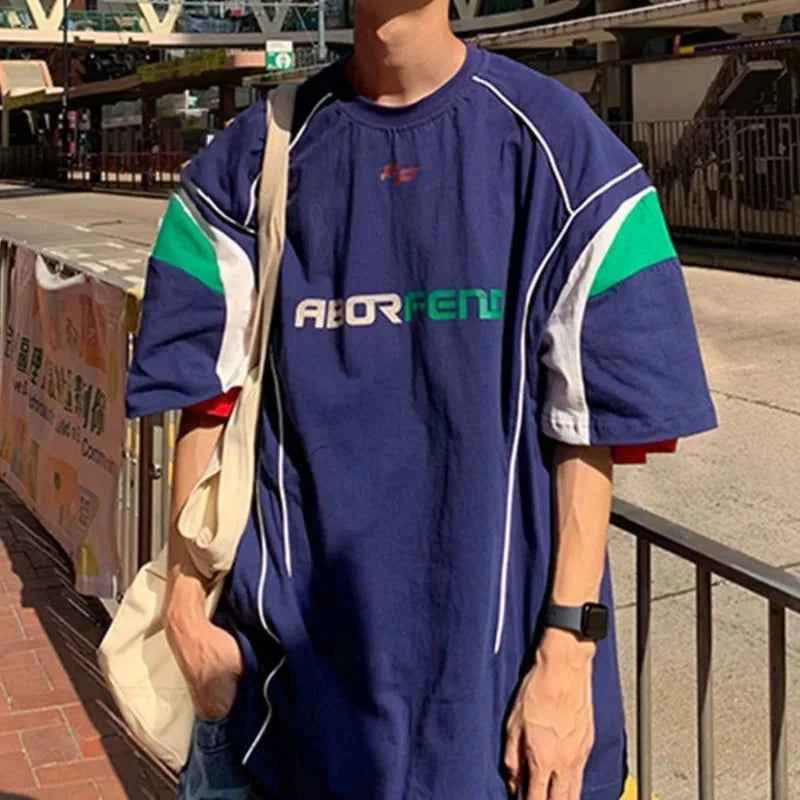 Retro Hong Kong Patchwork Sports T-Shirt