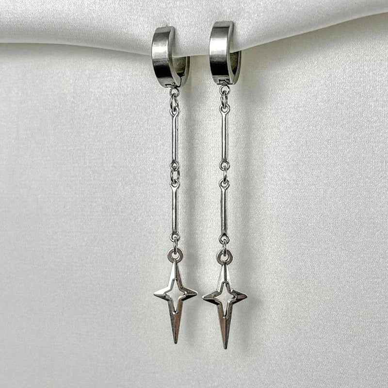 Y2K Gothic Cross Punk Star Drop Earrings