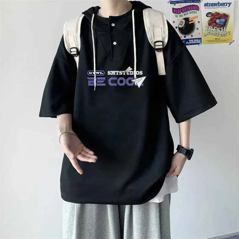 Cool Trendy Oversized Hip Hop Hooded T-Shirt