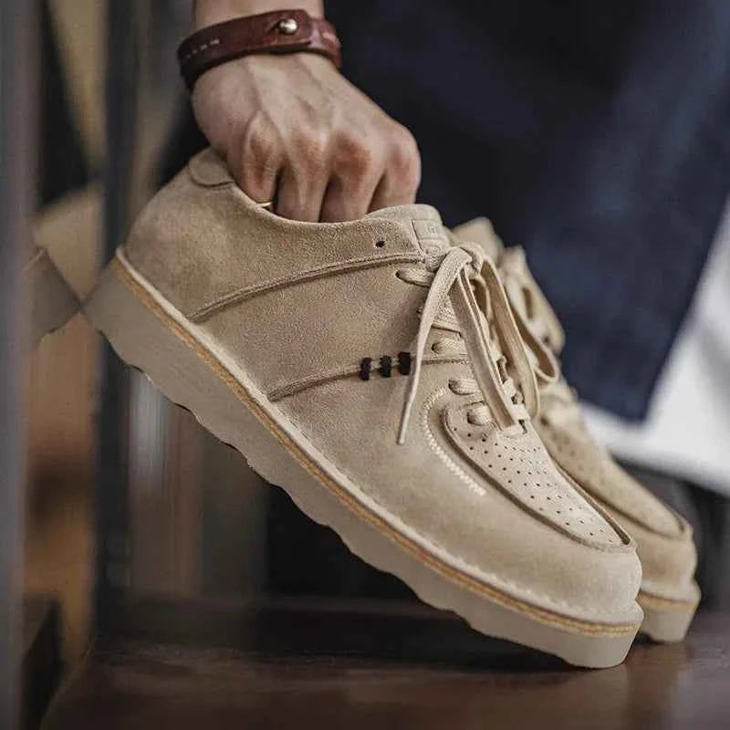 Chunky Platform Suede Work Shoes