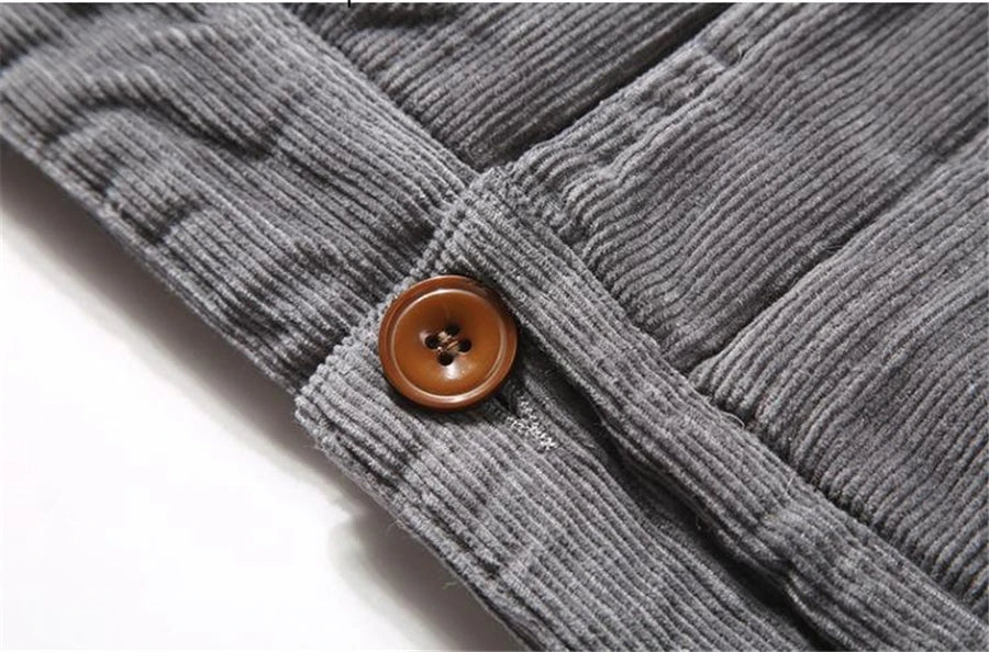 Corduroy Button Up Fleece Jacket