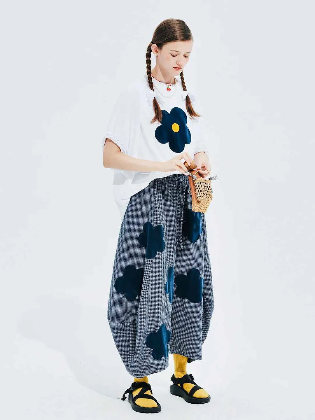 Y2K Floral Patch Loose Fit Summer T-Shirt