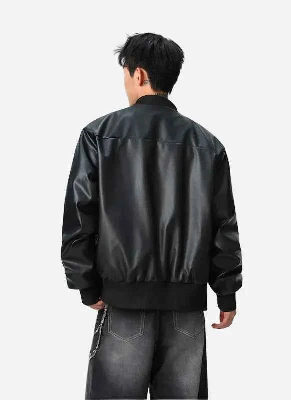 Classic Stylish Hip Hop Windproof Leather Jacket