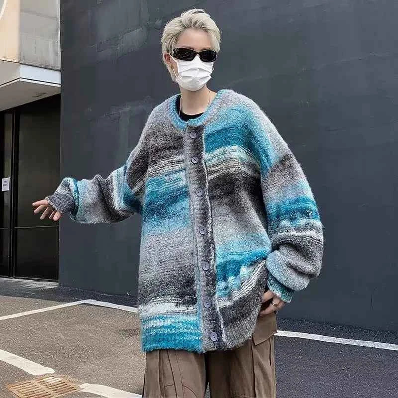 Effortless Punk Knitted Oversized Cardigan