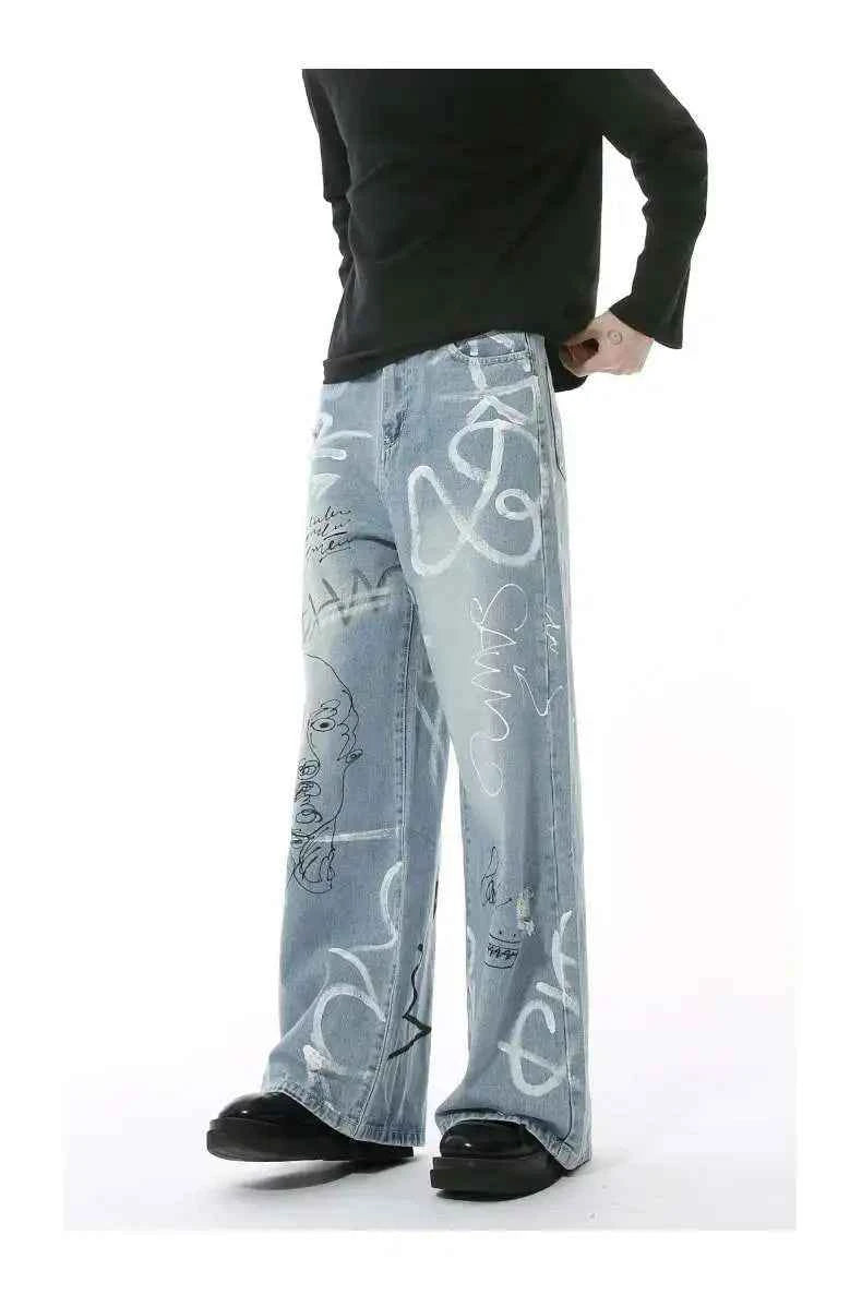 Essential Hand-Painted Scrawl Denim Jeans