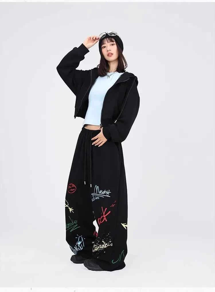 Graffiti Black Hip Hop Dance Pants