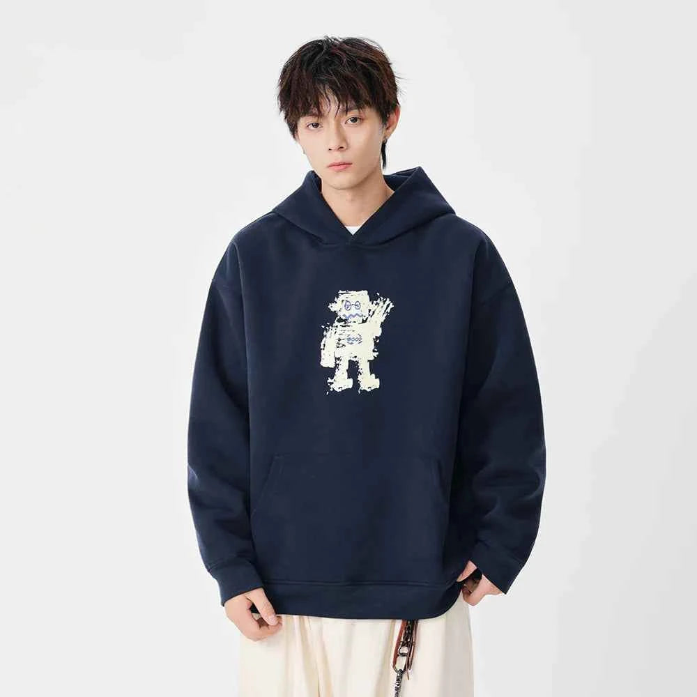 Long-lasting Robot Print Casual Hoodie