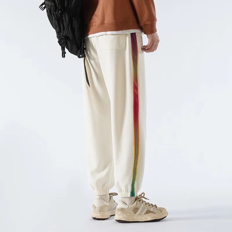 Rainbow Color Stripe Jogger Pants