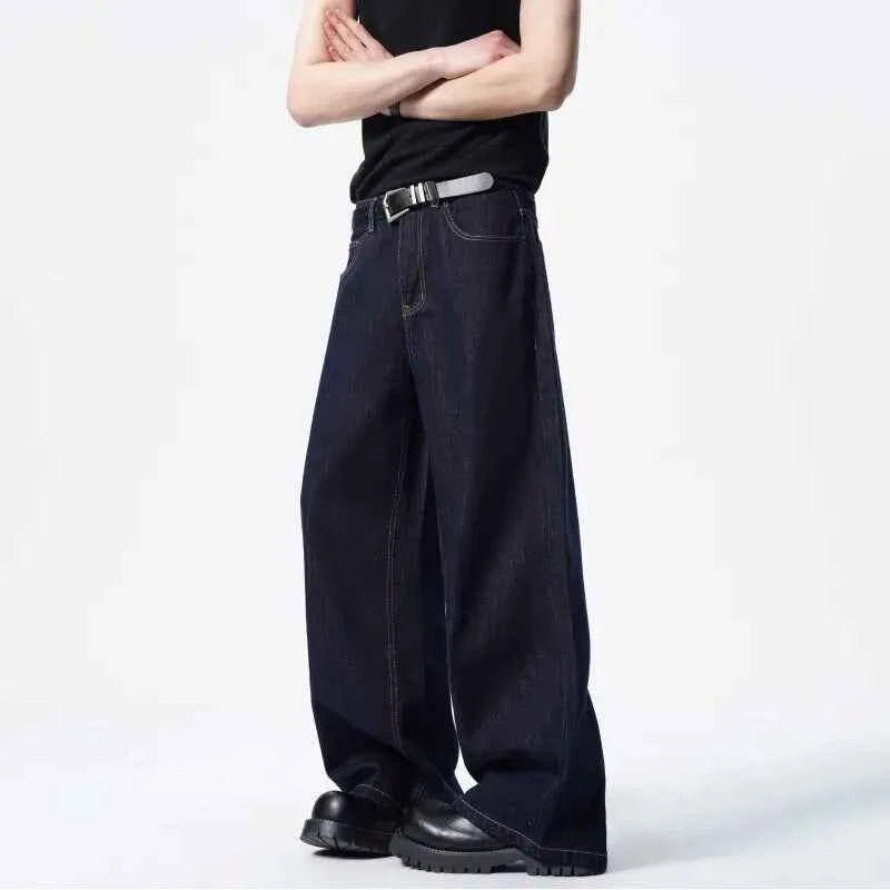Classic Loose Dark Blue Straight Jeans