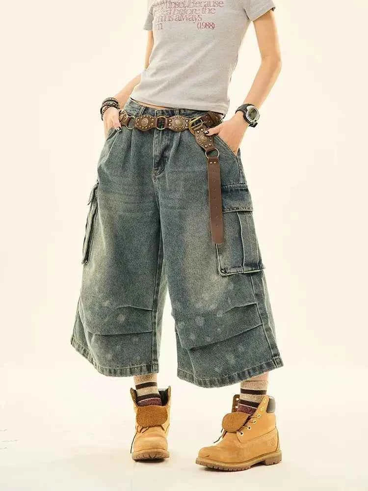 Vintage Grunge Blue Denim Jorts