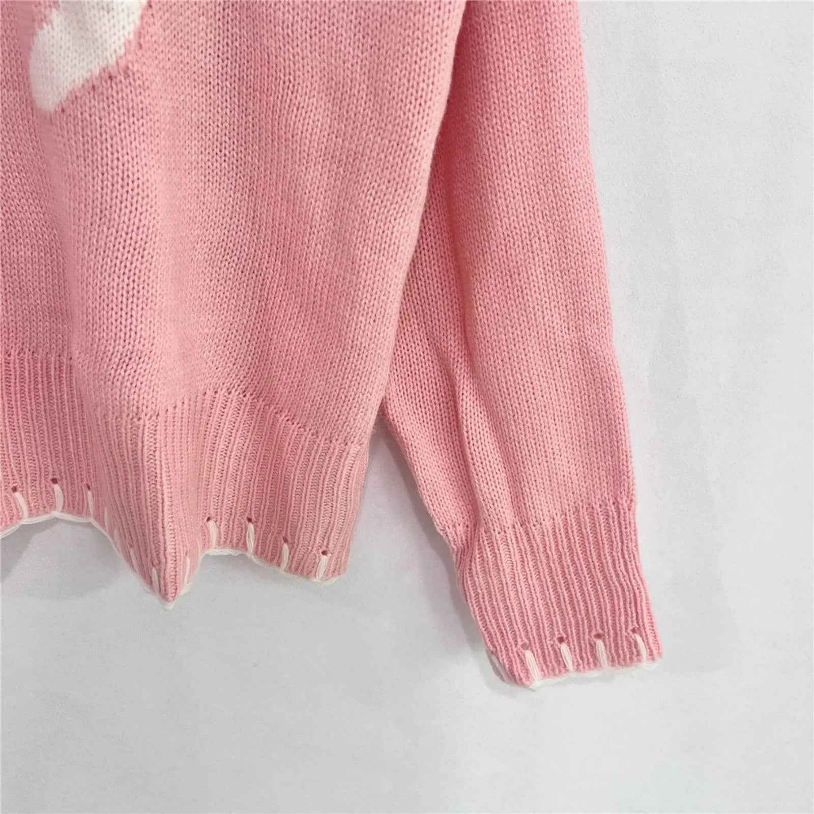 Women Hip Hop Cozy Jacquard Bow Sweater