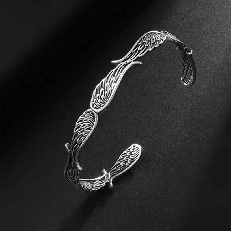 Retro Angel Wings Adjustable Silver Bracelets