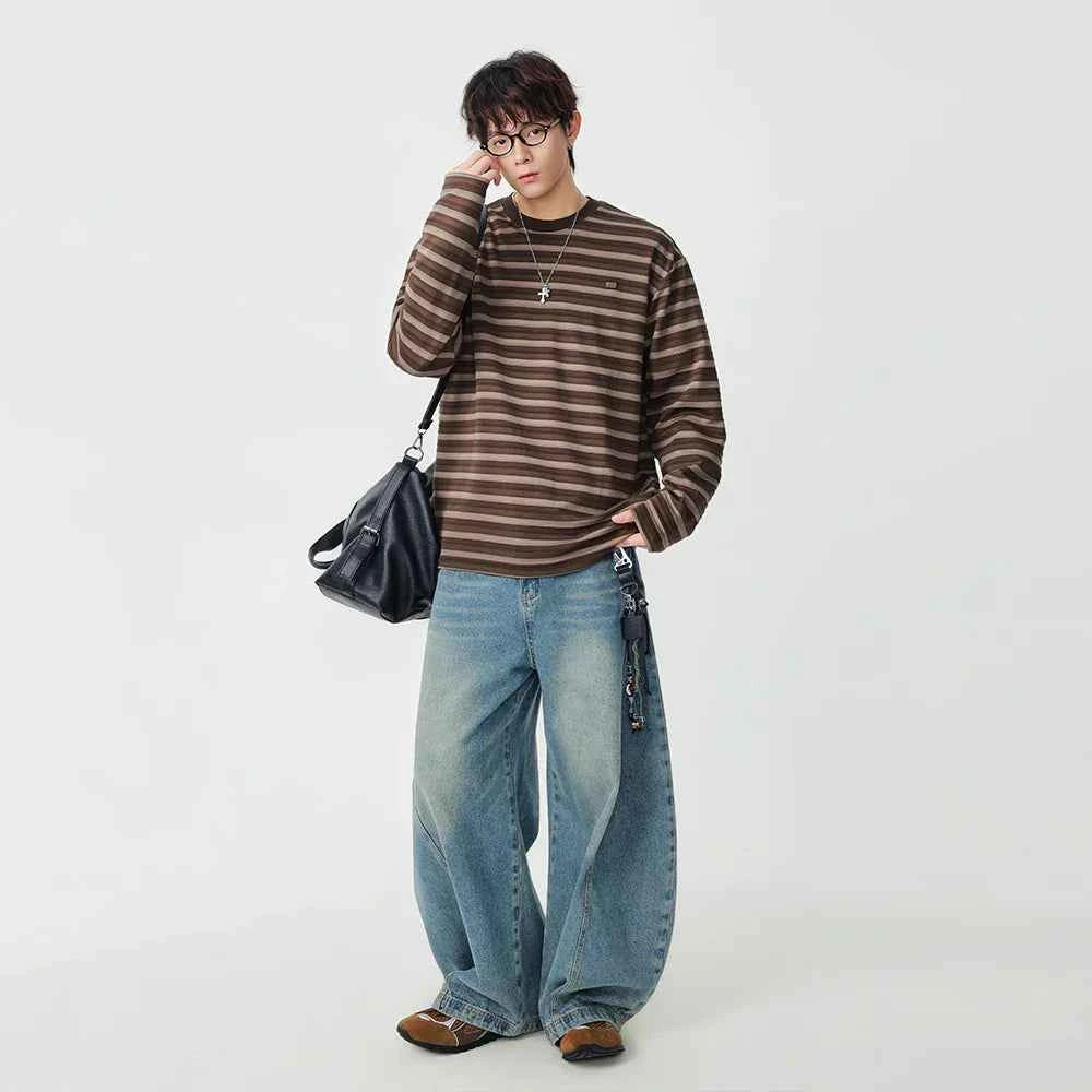 Insulated Casual Striped Long Sleeve T-Shirt