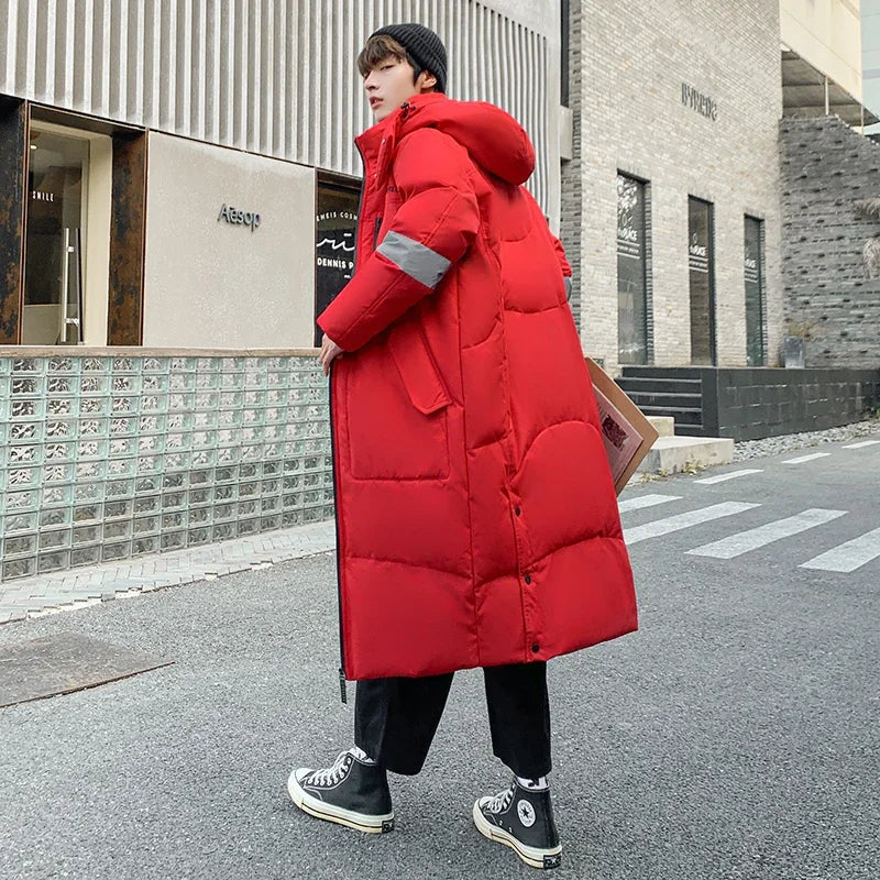 Streetwear Warm Resistant Hooded Down Puffer Coat - Luxuryurbanwear
