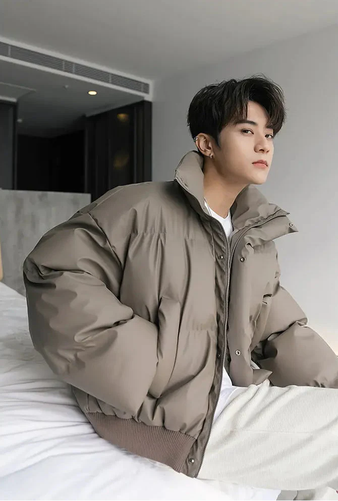 Thickened Stand Collar Cotton Padded Puffer Jacket - Luxuryurbanwear