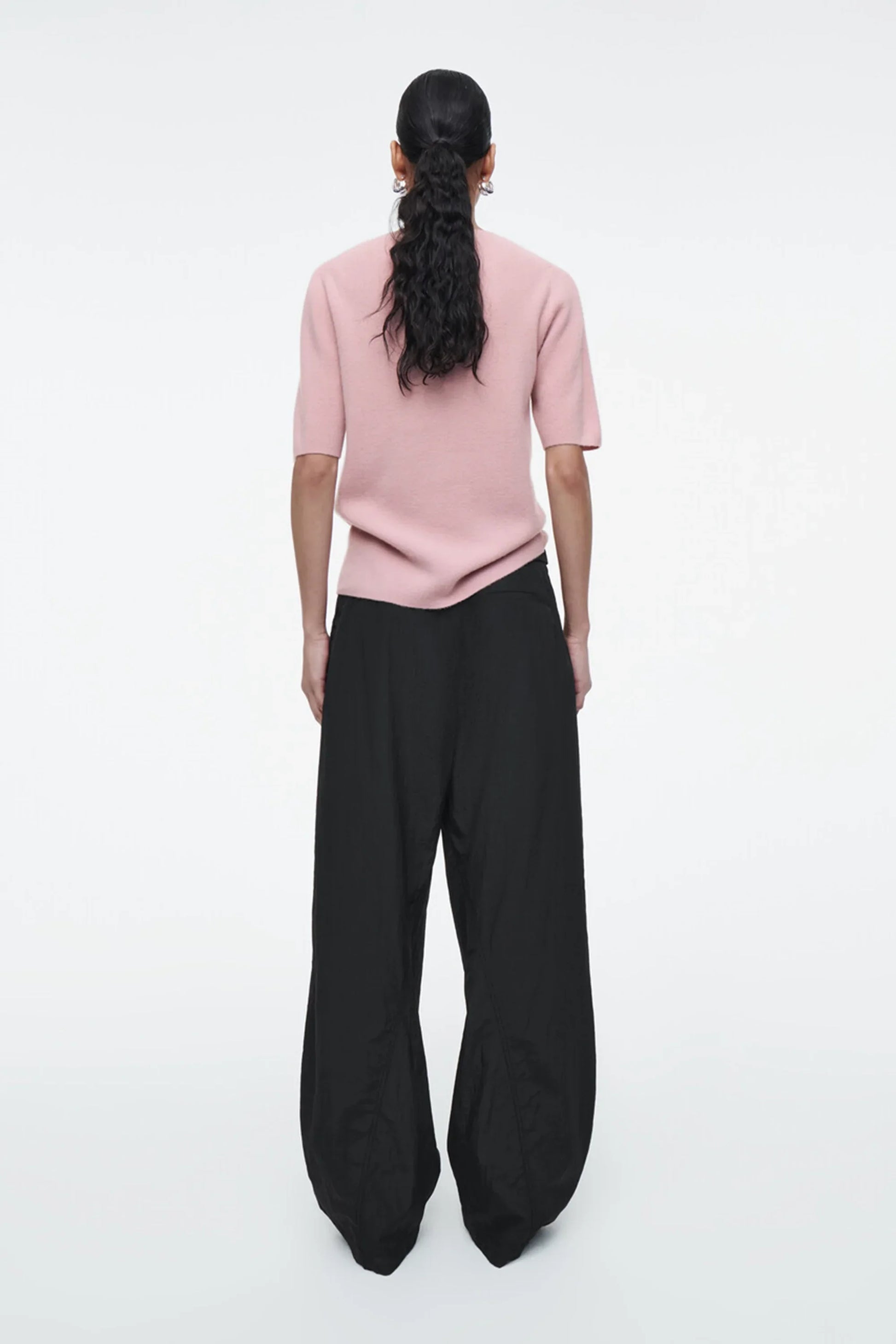 Women Pink Ethereal Spring Casual Knit T-Shirt - Luxuryurbanwear