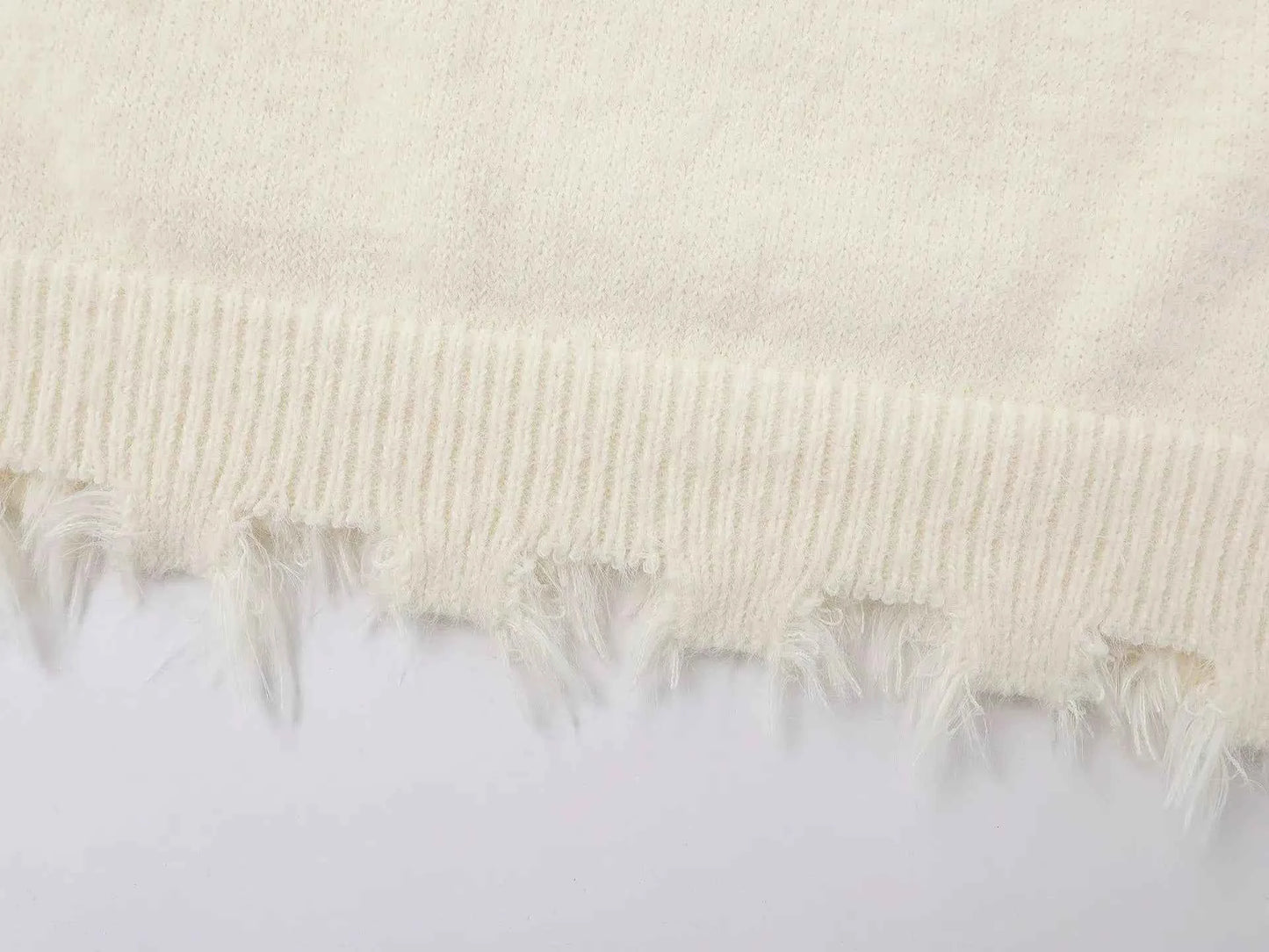 Cozy Aesthetic Distressed Knit Sweater