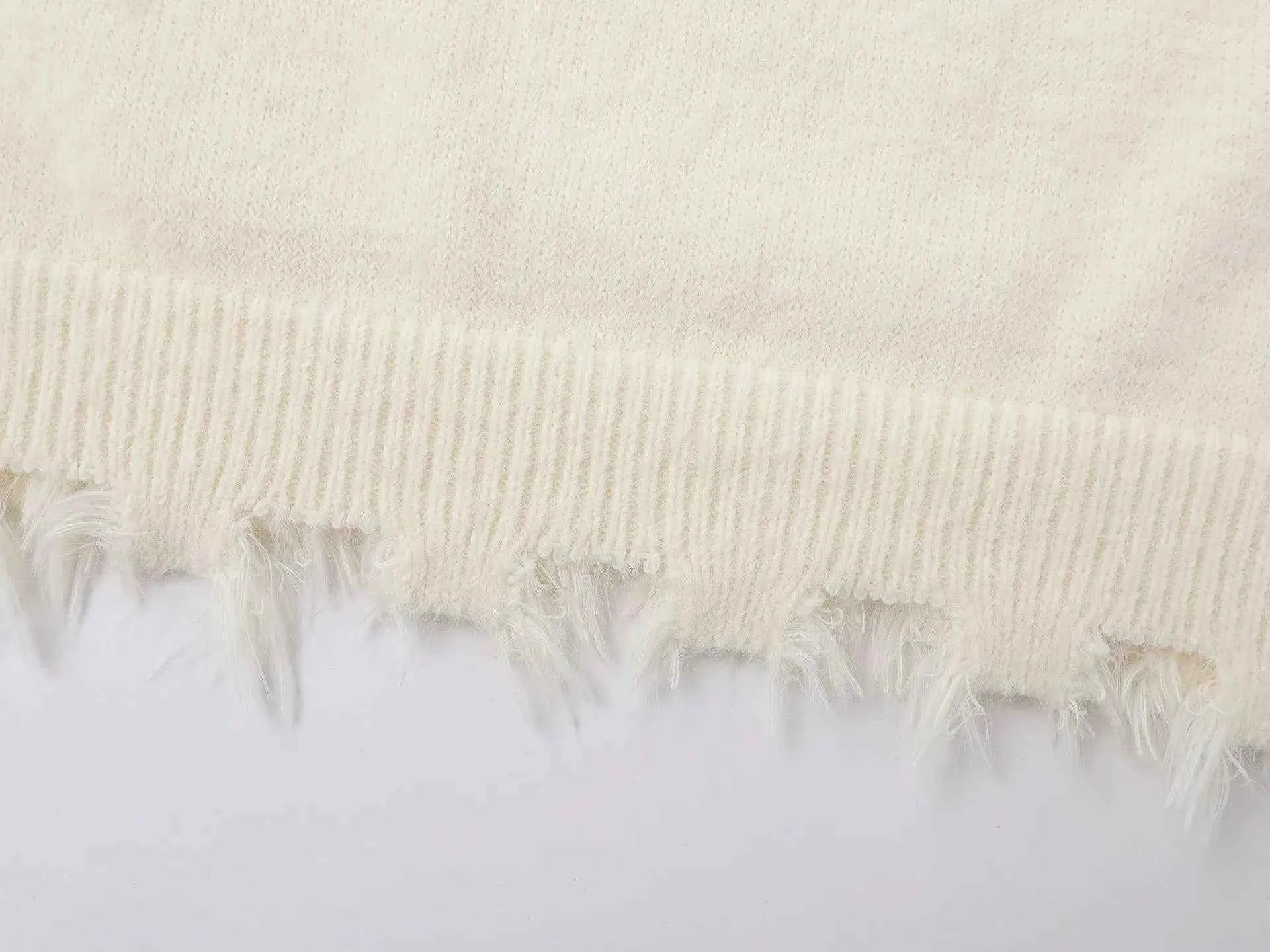 Cozy Aesthetic Distressed Knit Sweater