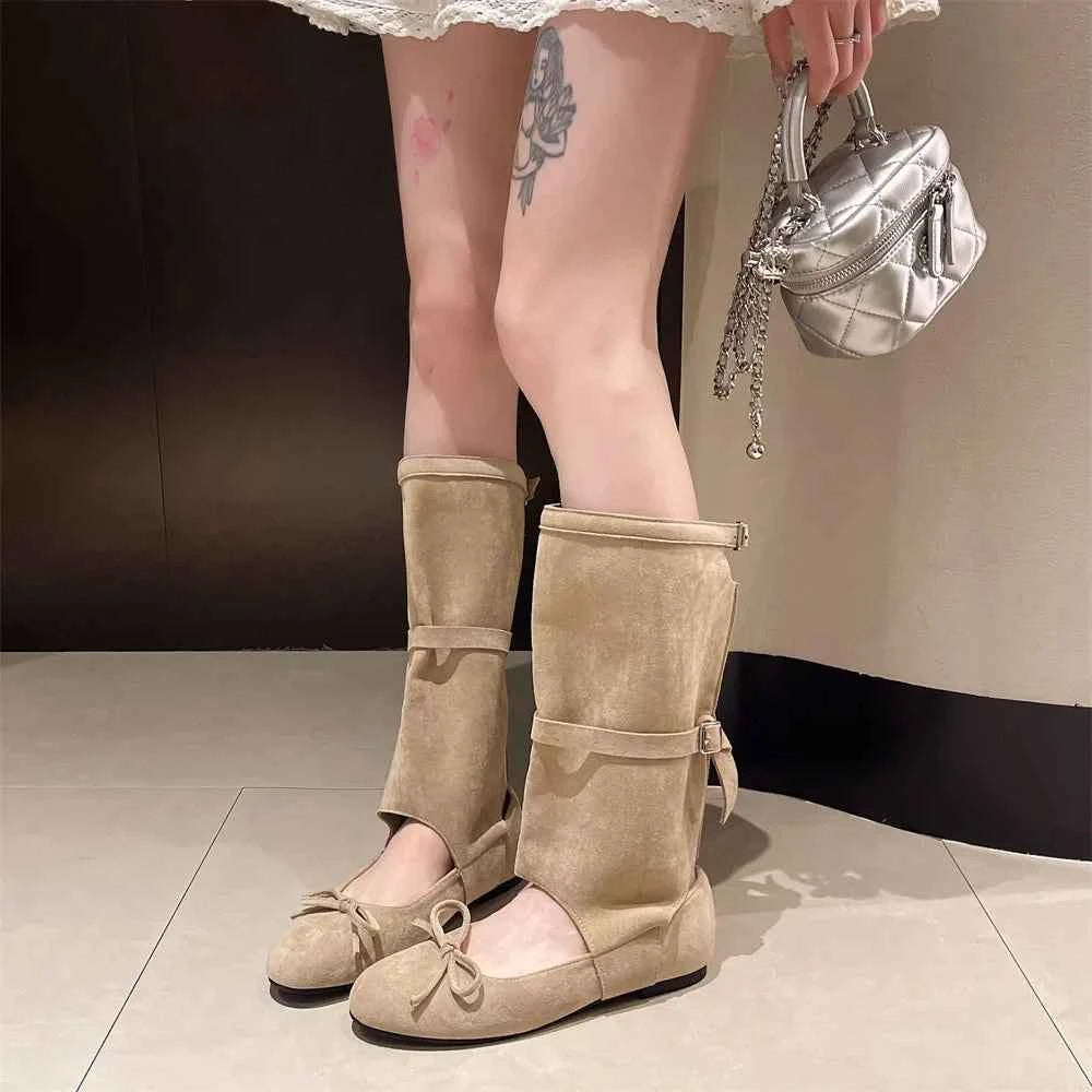 Vintage Summer Mid-Calf Mary Open Boot