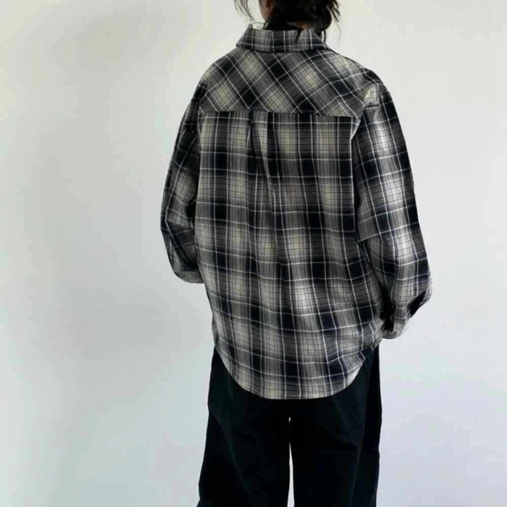 Japanese Vintage Plaid Lightweight Spring Shirt