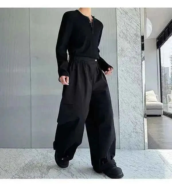 Casual Original Splicing Design Wide Leg Pants