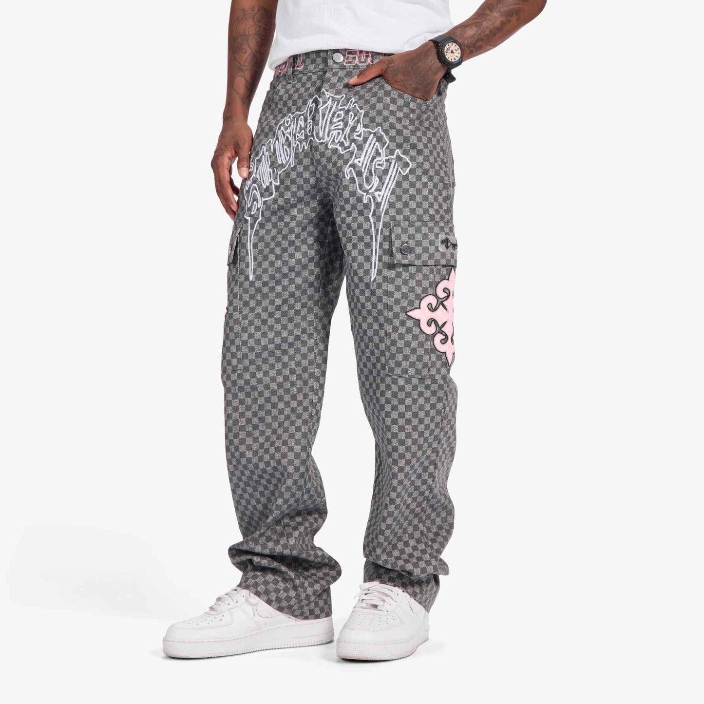 Sugarhill Darling Cargo Pants - Grey Grid