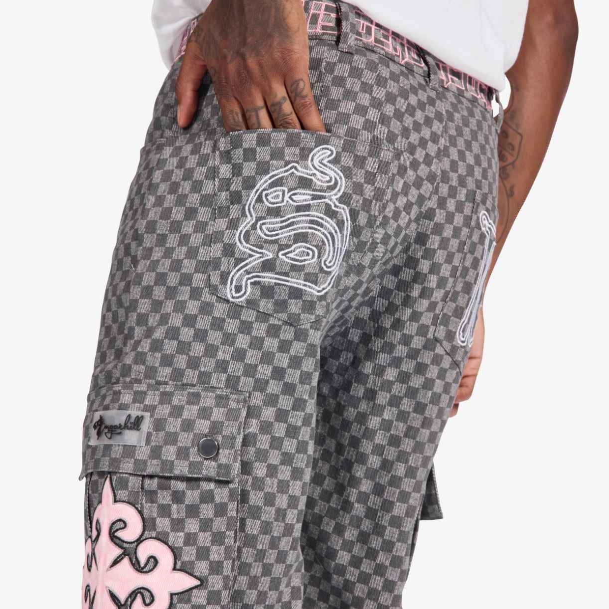 Sugarhill Darling Cargo Pants - Grey Grid