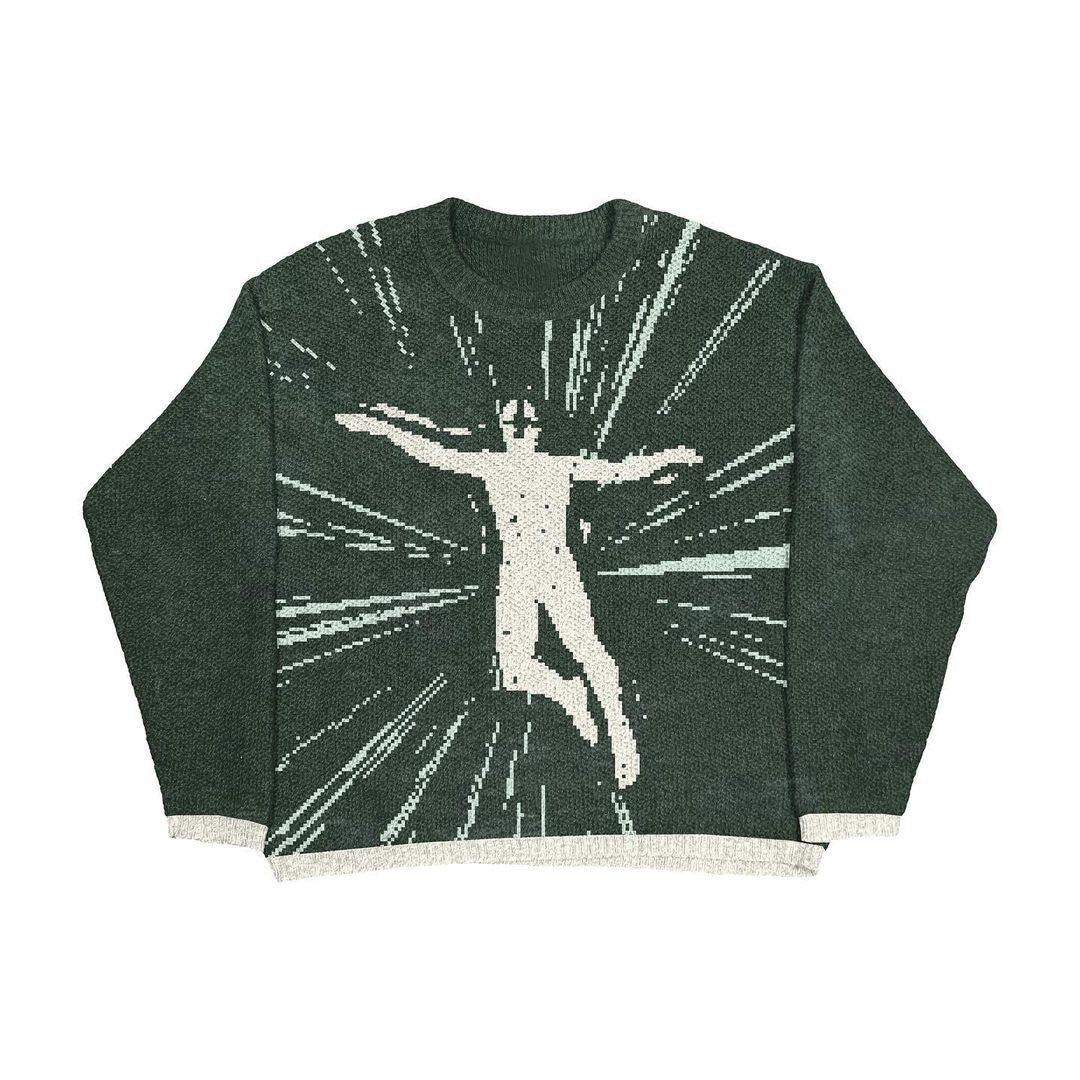 Leaping Boundaries | Abstract Art Knit Sweater - Luxuryurbanwear