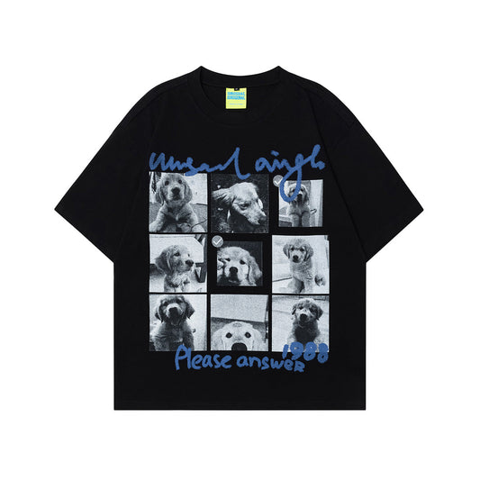 Puppy Grid | Graphic Photo Print Tee - Luxuryurbanwear