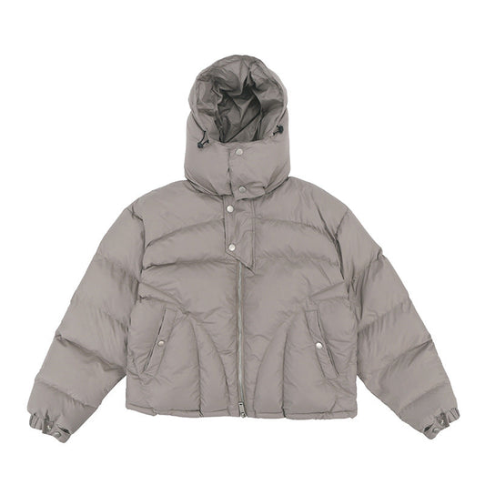 Oversized Padded Puffer Jacket - Hooded Full-Zip Streetwear | LuxuryUrbanwear - Luxuryurbanwear