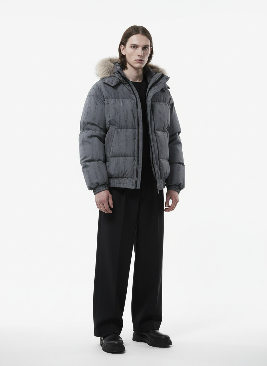 Vintage Fur Collar Hooded Cotton Jacket - Luxuryurbanwear