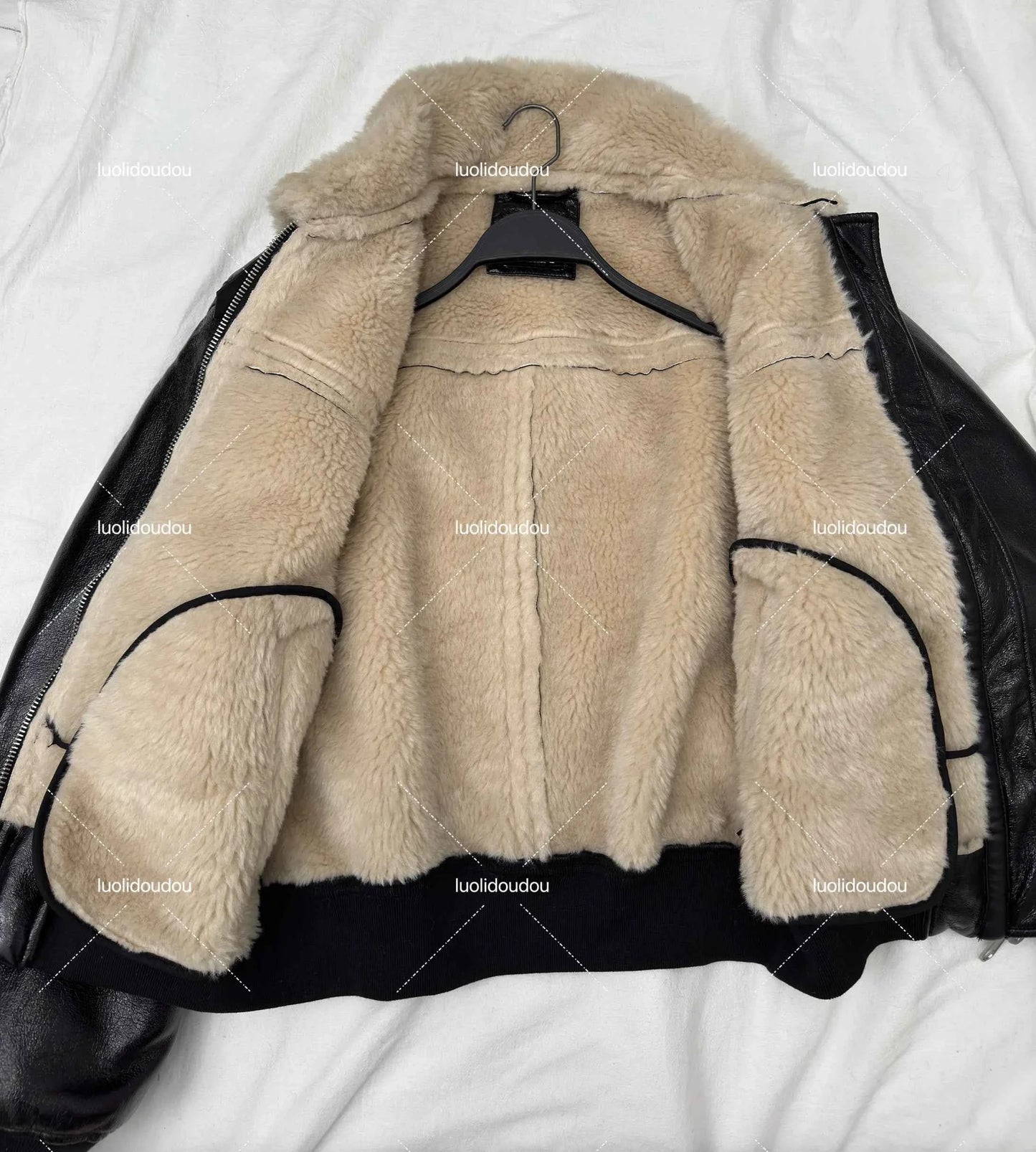 Flattering Thickened Imitation Fur Leather Jacket