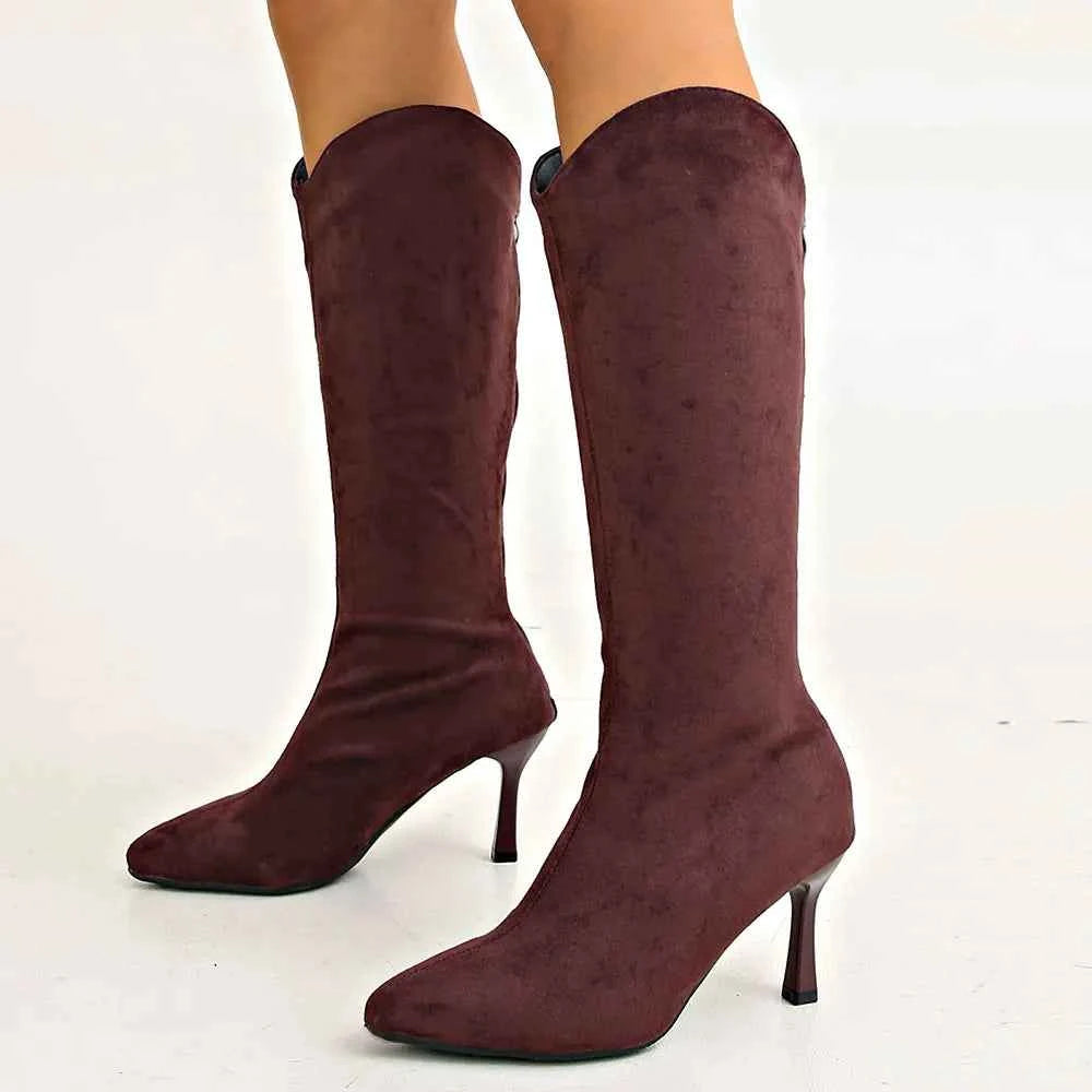 Elegant Classic Knee Zip-Up Thin High Heels Boots