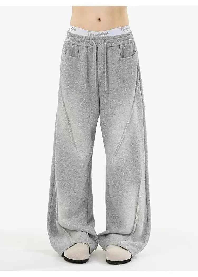 Heavy weight Elastic Straight Leg Sports Sweatpants