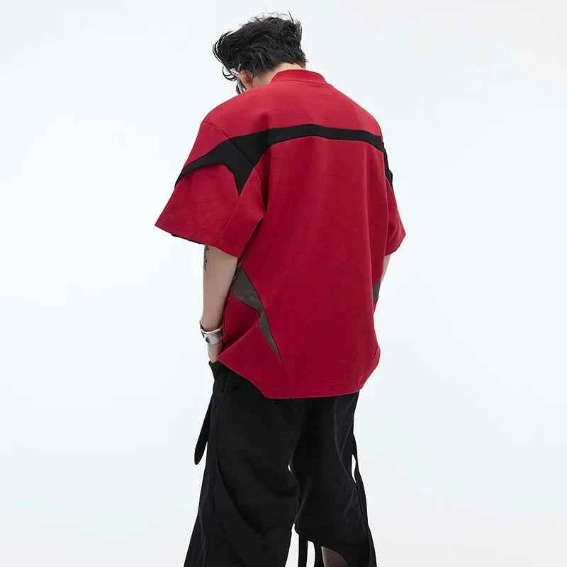 Color Contrast Design Short Sleeve T-Shirt