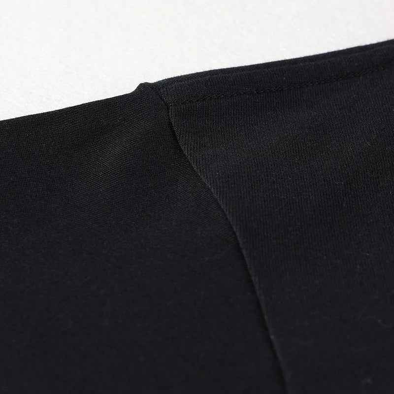Blurred Letters Graphic Black Long Sleeve T-Shirt