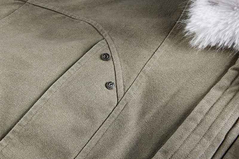Travel-Essential Oversized Fur Stand Collar Parka Jacket