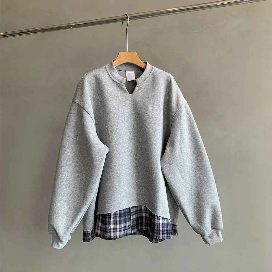 Vintage Oversized Two Piece Layered Casual Sweatshirt