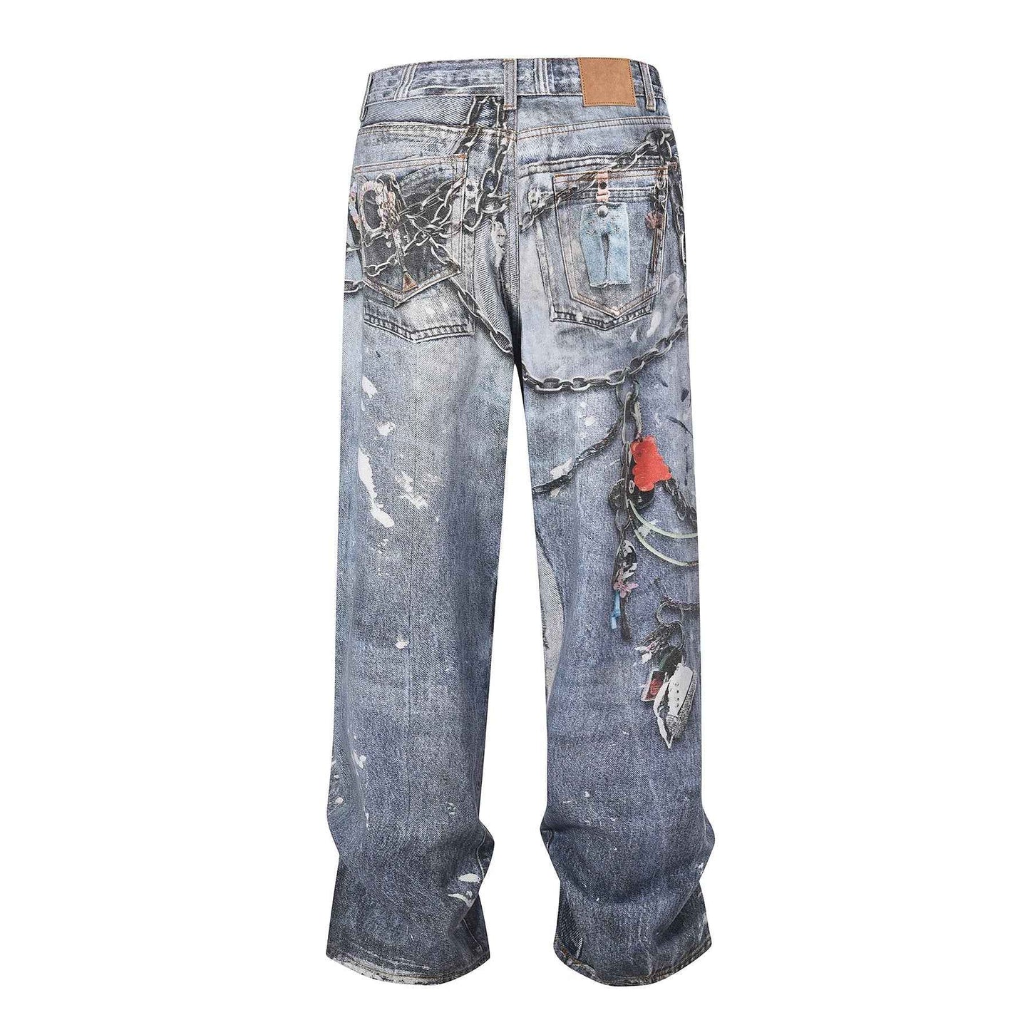 Y2K Chain Decoration Wide Leg Jeans