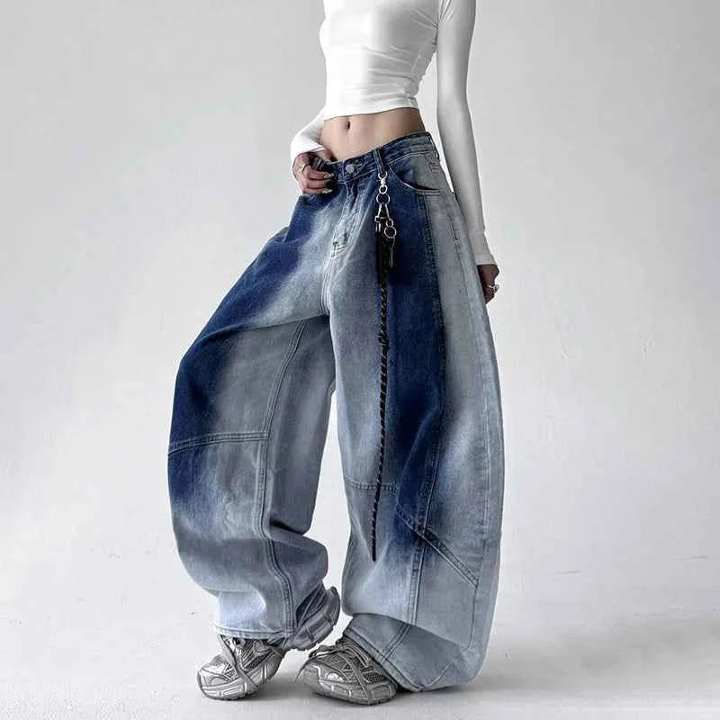 Chic Gradient Korean Style Wide Leg Jeans
