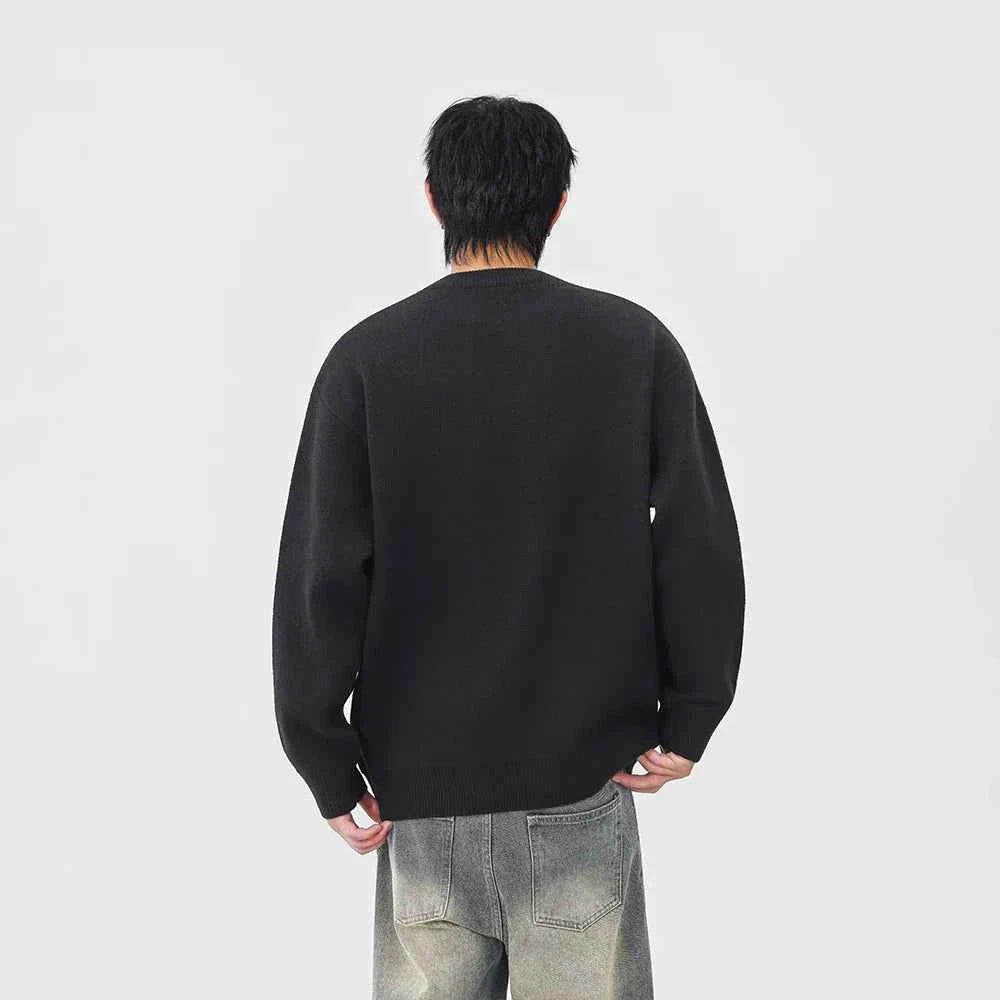 Cozy Horse Print Crew Neck Classic Sweater