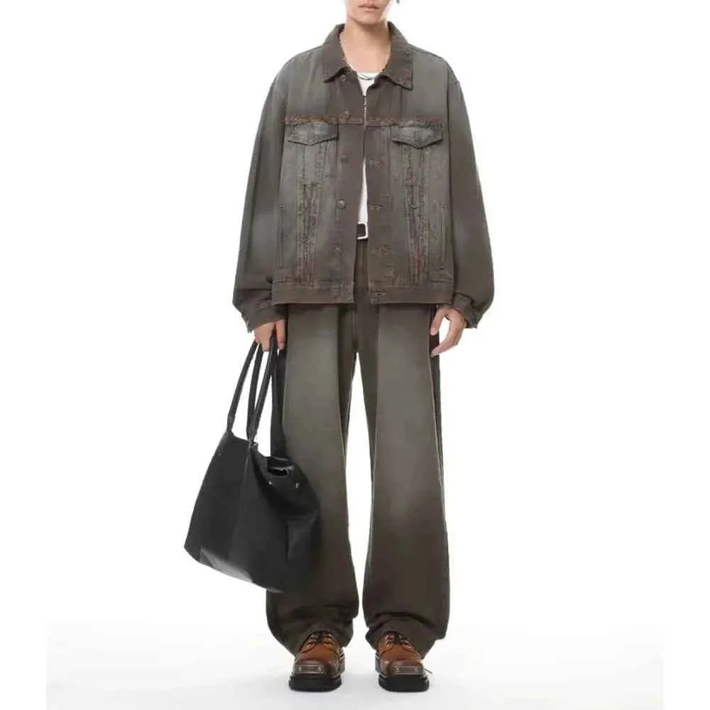 Streetwear Washed Retro Casual Pants Spring Jeans