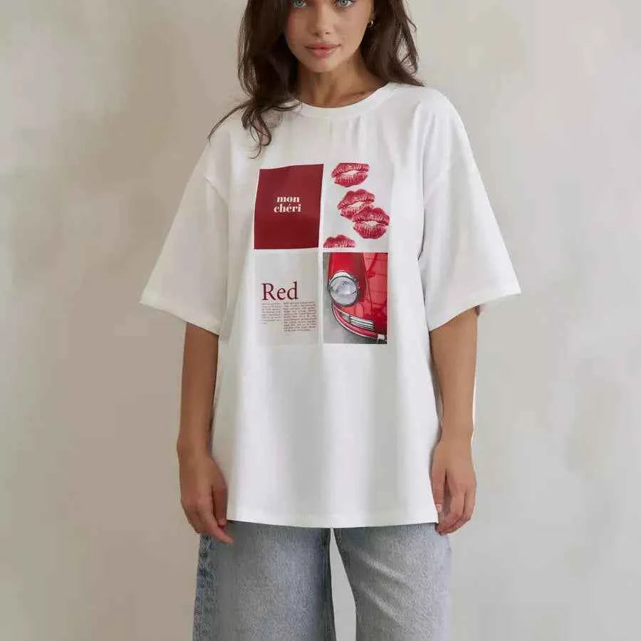 Y2K Women Retro European Style Design T-Shirt