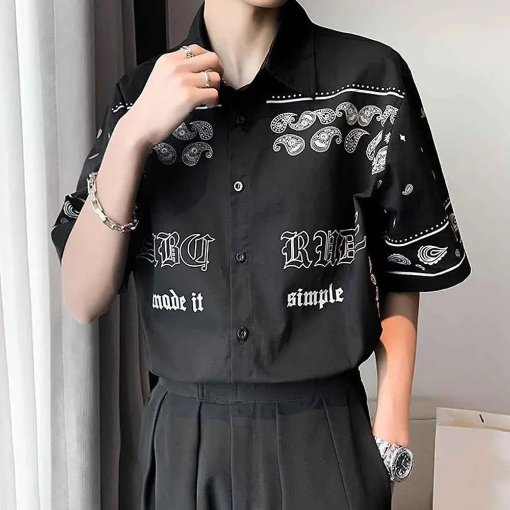 Men Black Vantage Print Casual Shirt