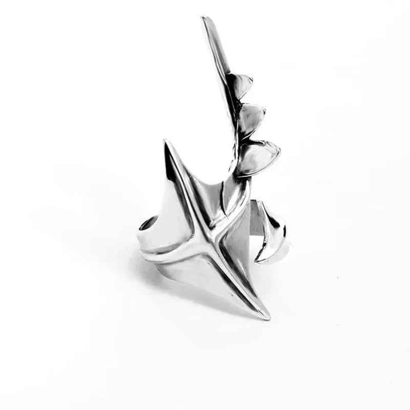 Exaggerated Cyberpunk Alien Irregular Ring