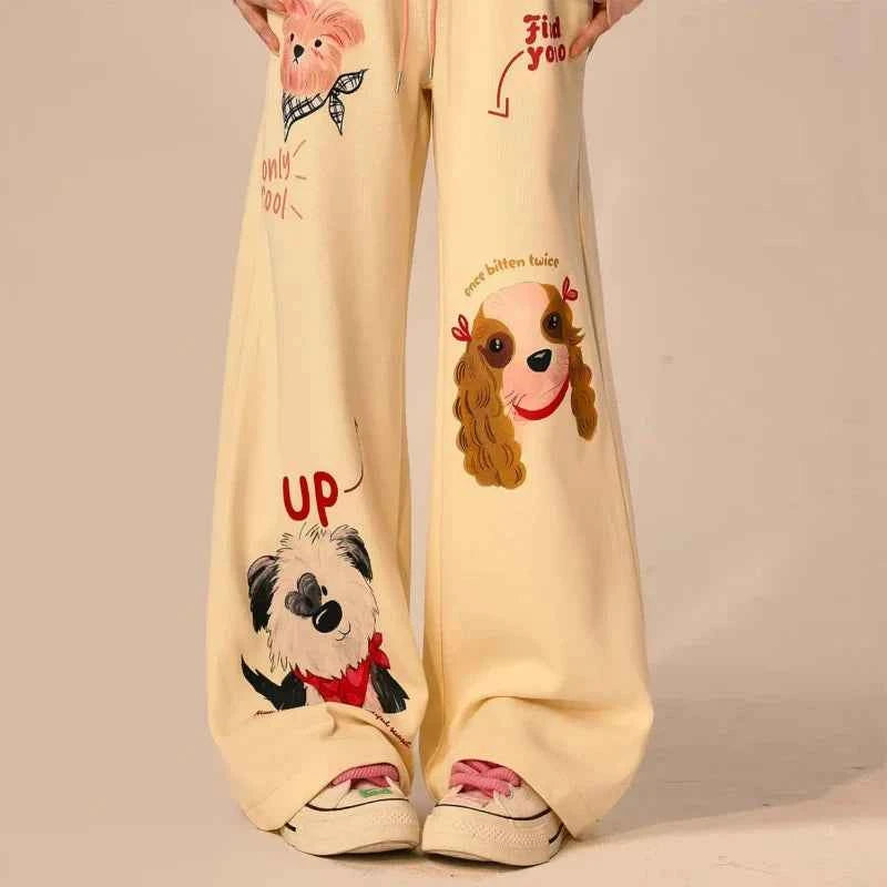 Sweet Wide Leg Elastic Waist Sweatpants