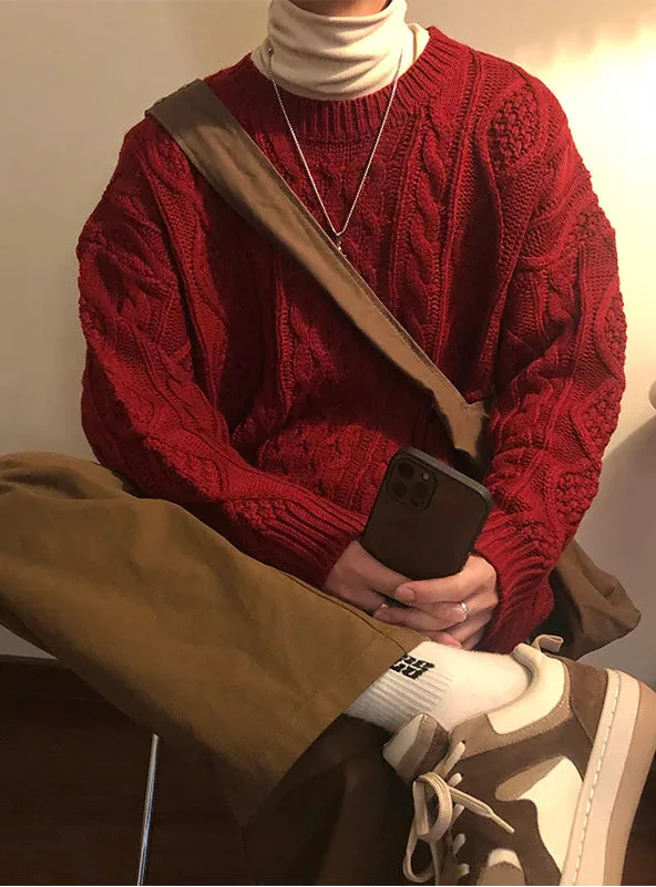 Cozy Christmas Cable Knit Sweater - Luxuryurbanwear
