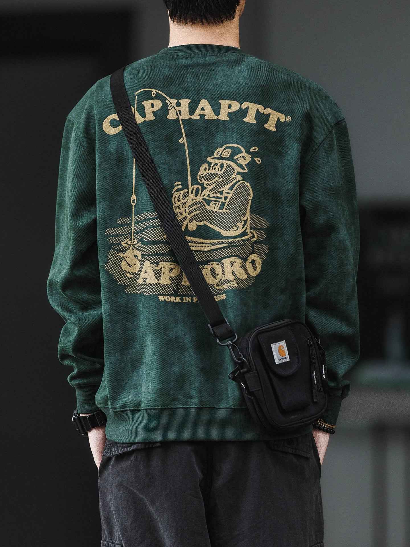 American Style Print Cotton Oversized Sweatshirt