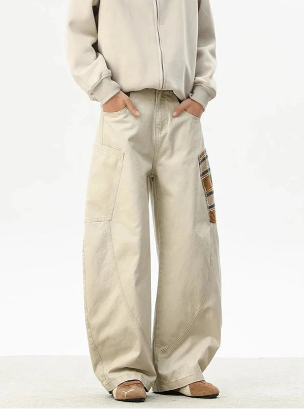 Vintage Washed White High Waist Wide Jeans - Luxuryurbanwear